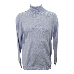 MEN'S BAGAZIO LONG SLEEVE LIGHT BLUE 100% ACRYLIC TURTLENECK SWEATER. 2102Y5